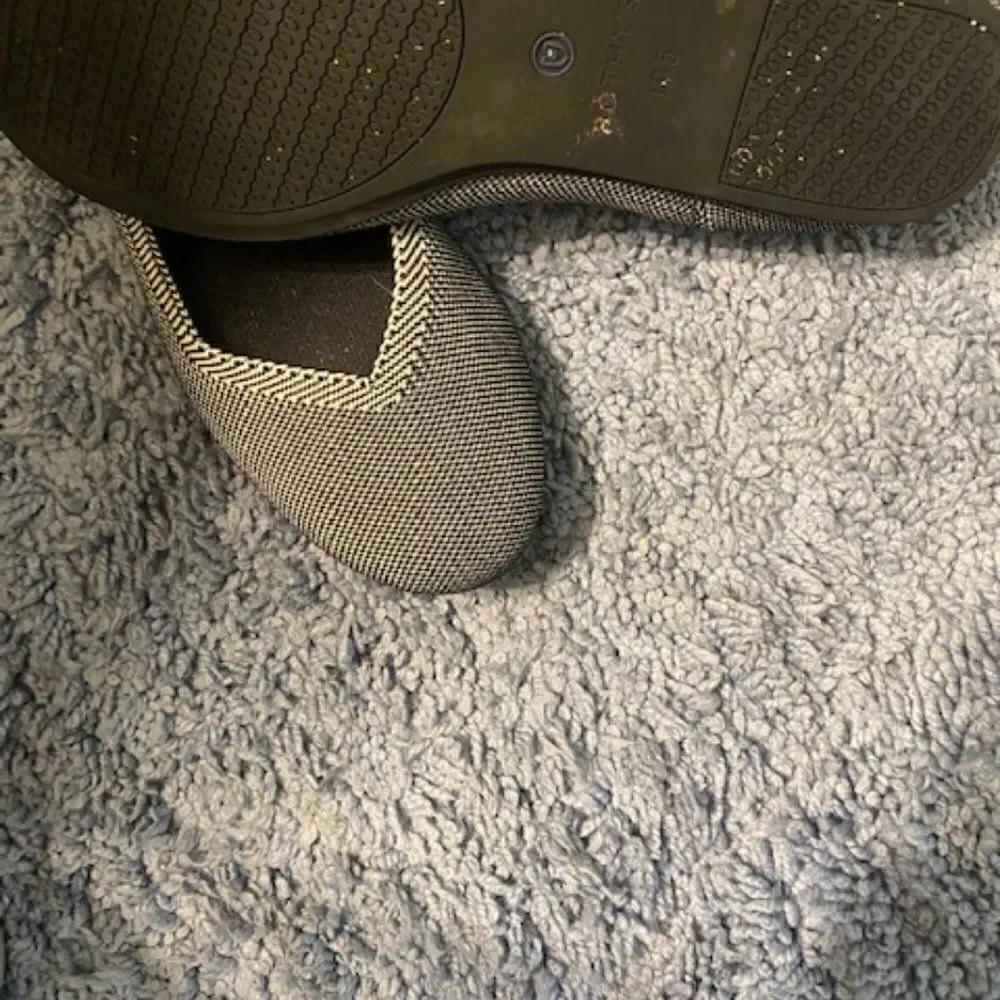 Rothy's Gray/Black Birdseye Round Toe Flats, size 10 1/2